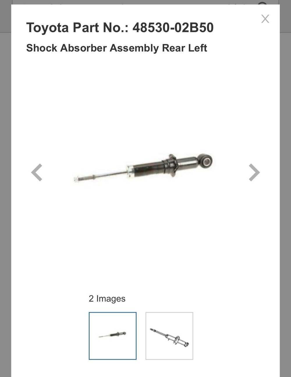 Toyota Genuine Rear Shock Absorber Damper Kit 48530-02B50 part is new boxes seal